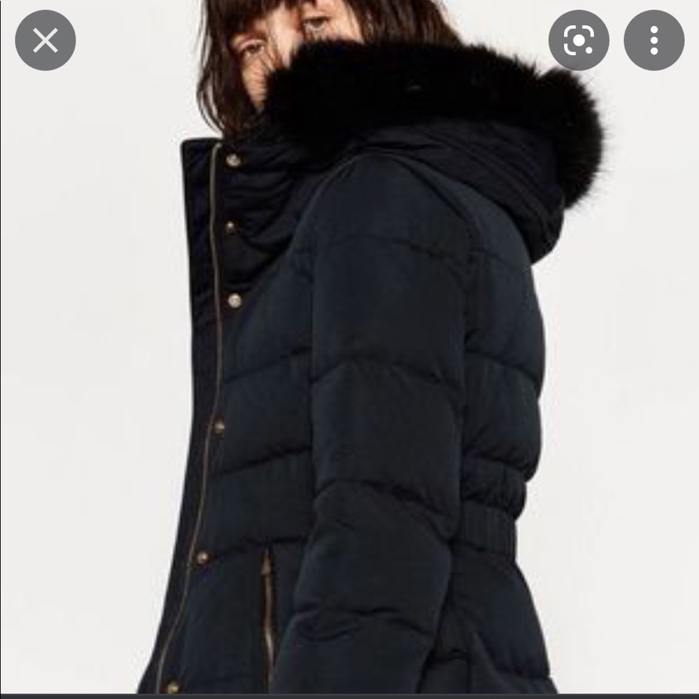 ZARA down puffer jacket navy